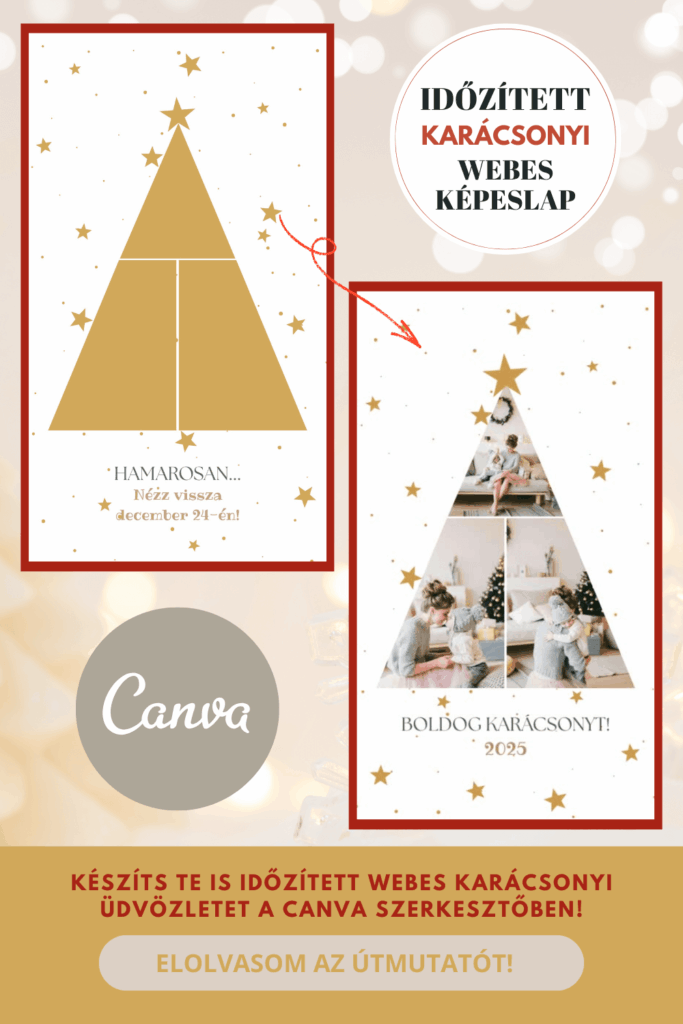 KARÁCSONYI CSALÁDI FOTÓZÁS KÉPEI EGY IDŐZÍTETT KARÁCSONYI ÜDVÖZLETBEN - CANVA ÚTMUTATÓ