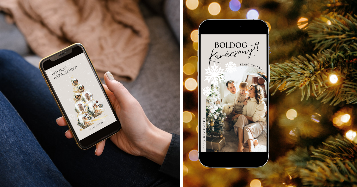 KARÁCSONYI KÉPESLAP MEGOSZTÁSA - Videós Canva sablonok