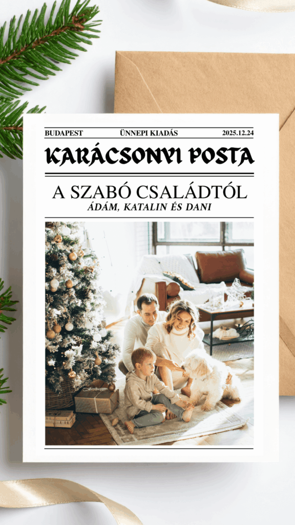 Nyomtatható karácsonyi posta - karácsonyi újság - ünnepi magazin - Canva sablon