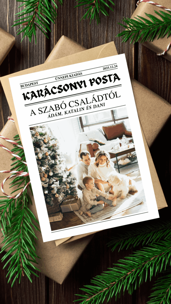 Nyomtatható karácsonyi posta - karácsonyi újság - ünnepi magazin - Canva sablon