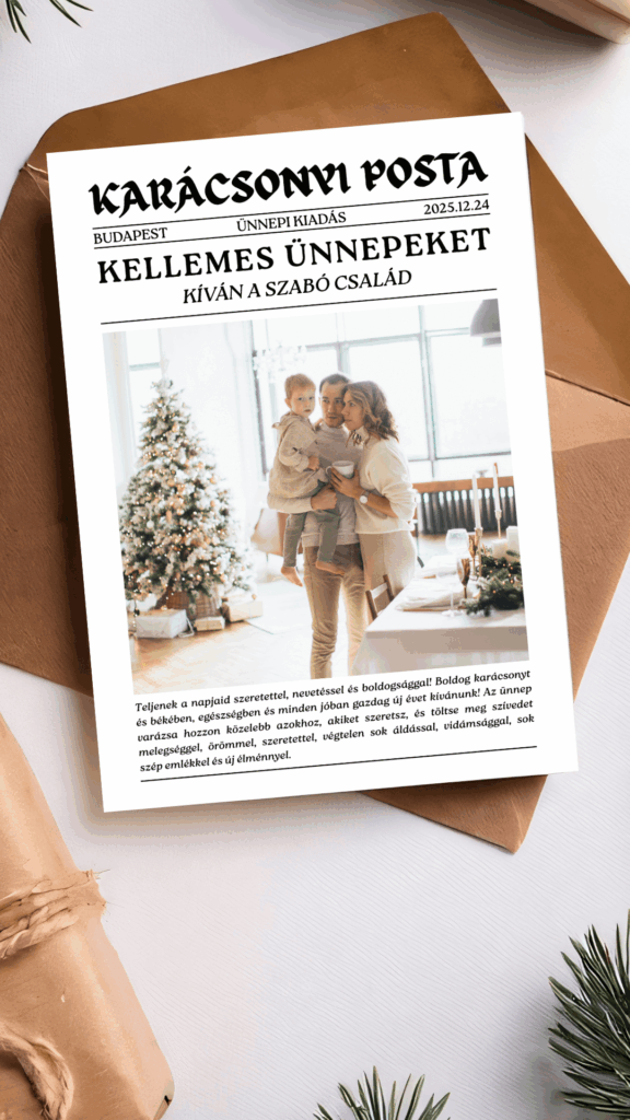 Nyomtatható karácsonyi posta - karácsonyi újság - ünnepi magazin - Canva sablon 