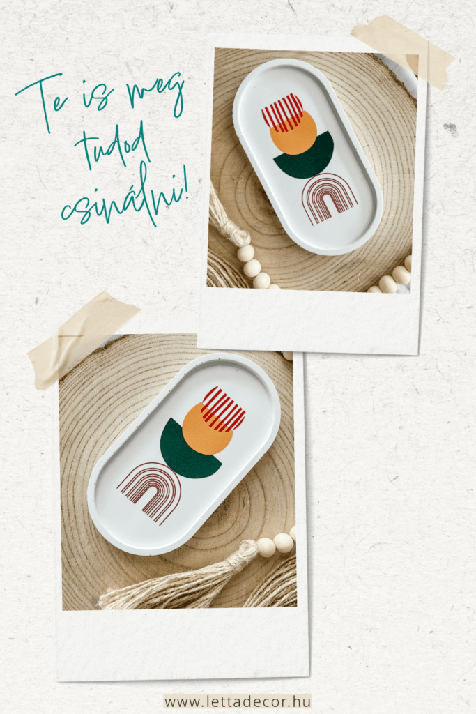 UV DTF MATRICA - ÚTMUTATÓ KEZDŐ FELHASZNÁLÓKNAK - Bohó stílusú Raysin tálca dekorációs fóliával elkészítve