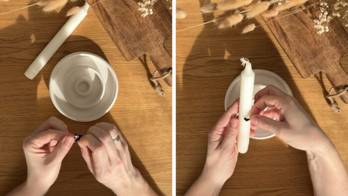 RAYSIN GYERTYATARTÓ ÉS CRICUT ÖNTAPADÓS FÓLIÁVAL DÍSZÍTETT GYERTYA - Cricut vinyl felragasztása