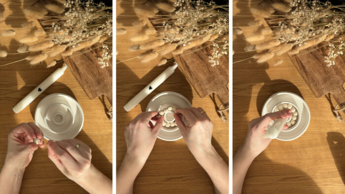 RAYSIN GYERTYATARTÓ ÉS CRICUT ÖNTAPADÓS FÓLIÁVAL DÍSZÍTETT GYERTYA - Díszítés