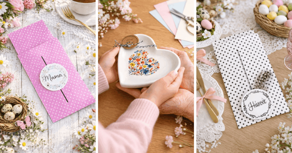 HÚSVÉTI DEKORÁCIÓ HÁZILAG - Képeslap húsvétra és anyák napjára - Raysin és UV DTF szív tálka ajándék anyák napjára