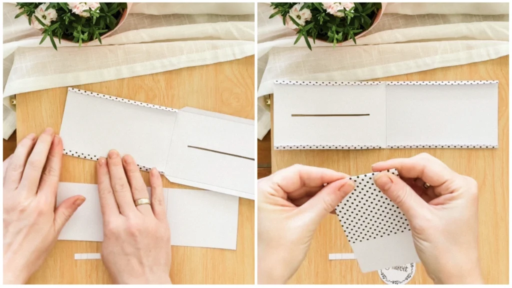 Hajtások és illesztések a kihúzható húsvéti képeslapnál.