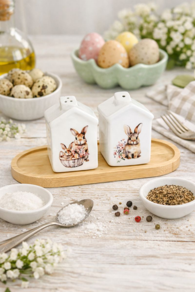 Nyuszis só- és borsszóró – húsvéti teríték házilag