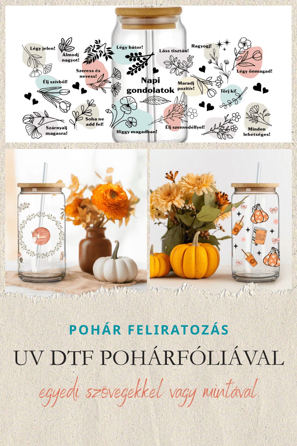 POHÁR FELIRATOZÁS UV DTF MATRICÁVAL – EGYEDI POHÁR KÉSZÍTÉS POHÁRFÓLIÁVAL