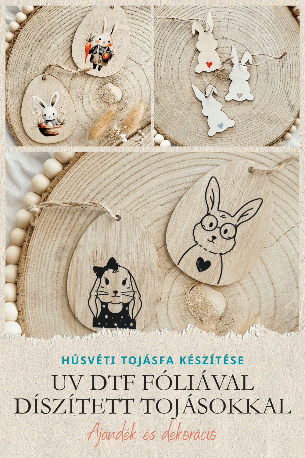 HÚSVÉTI TOJÁSFA KÉSZÍTÉSE – FA TOJÁS DÍSZÍTÉS UV DTF FÓLIÁVAL
