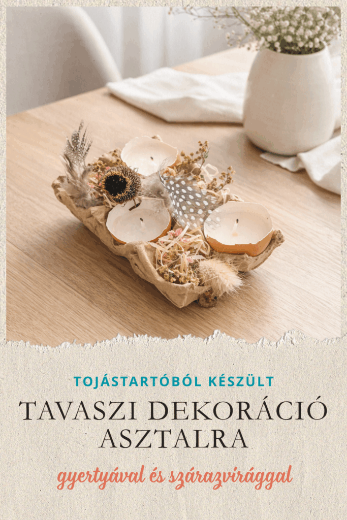 TAVASZI DEKORÁCIÓ ASZTALRA – HÚSVÉTI ASZTALDÍSZ TOJÁSTARTÓ DOBOZBÓL