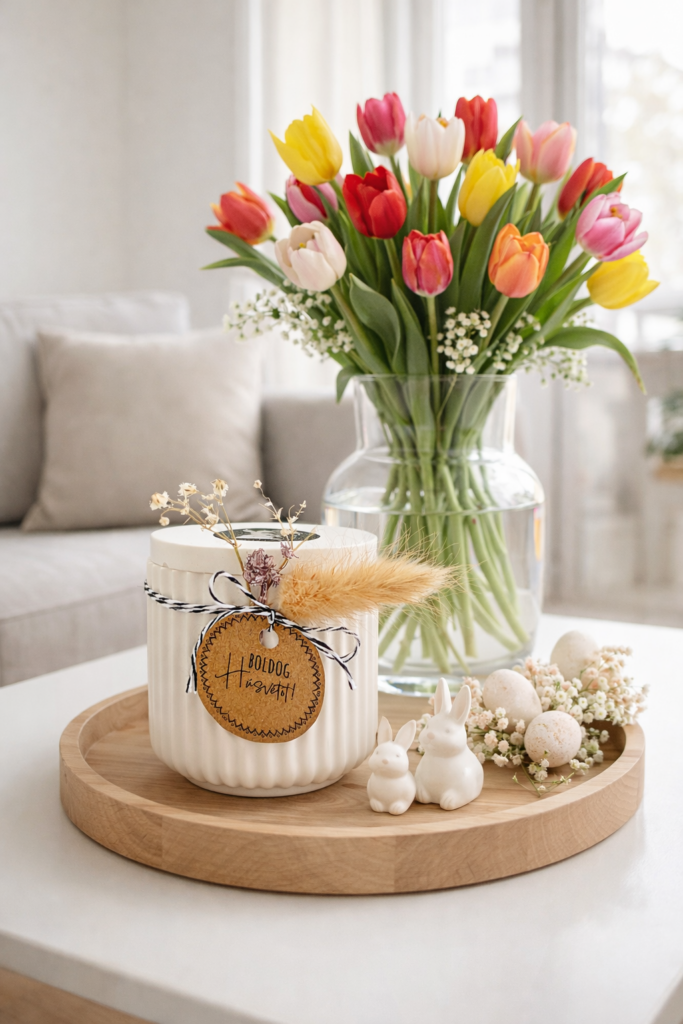 TAVASZI RAYSIN AJÁNDÉKTARTÓ TÁROLÓ UV DTF MATRICÁVAL – HÚSVÉTI AJÁNDÉK FELNŐTTEKNEK