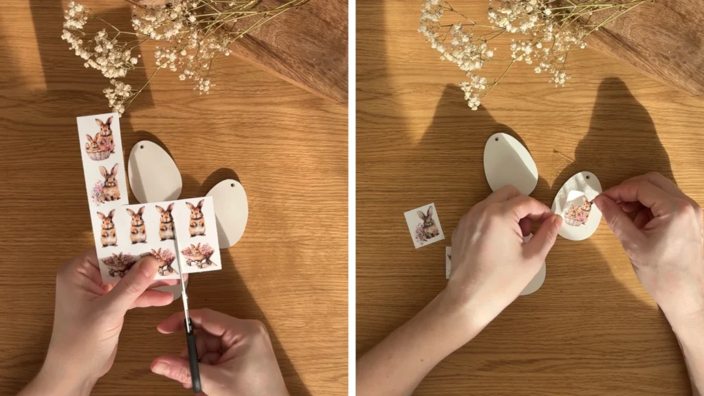 Vágás és a fehér hordozófólia eltávolítása.