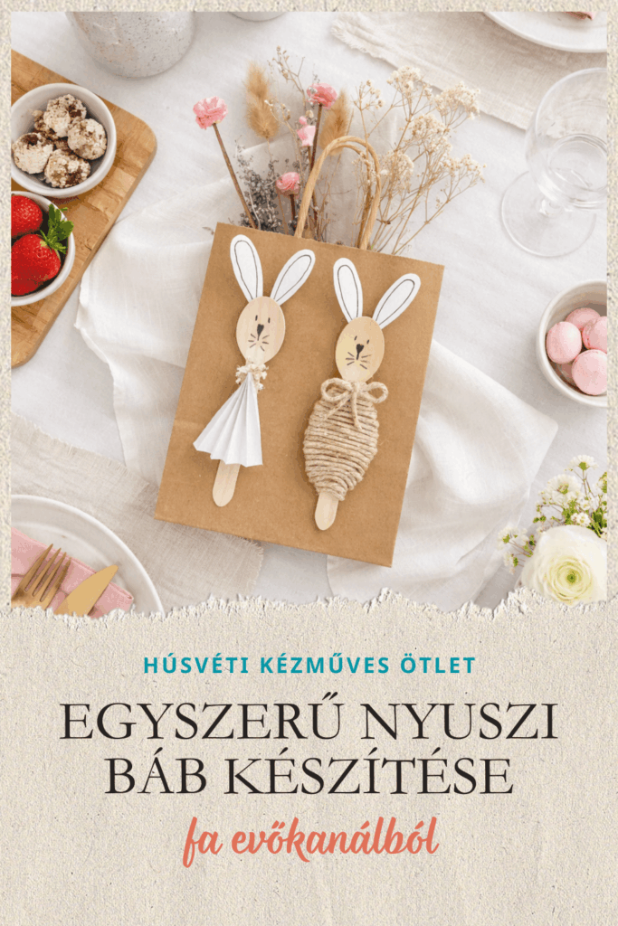 HÚSVÉTI KÉZMŰVES ÖTLET GYEREKEKNEK – EGYSZERŰ NYUSZI BÁB KÉSZÍTÉSE FA KANÁLBÓL