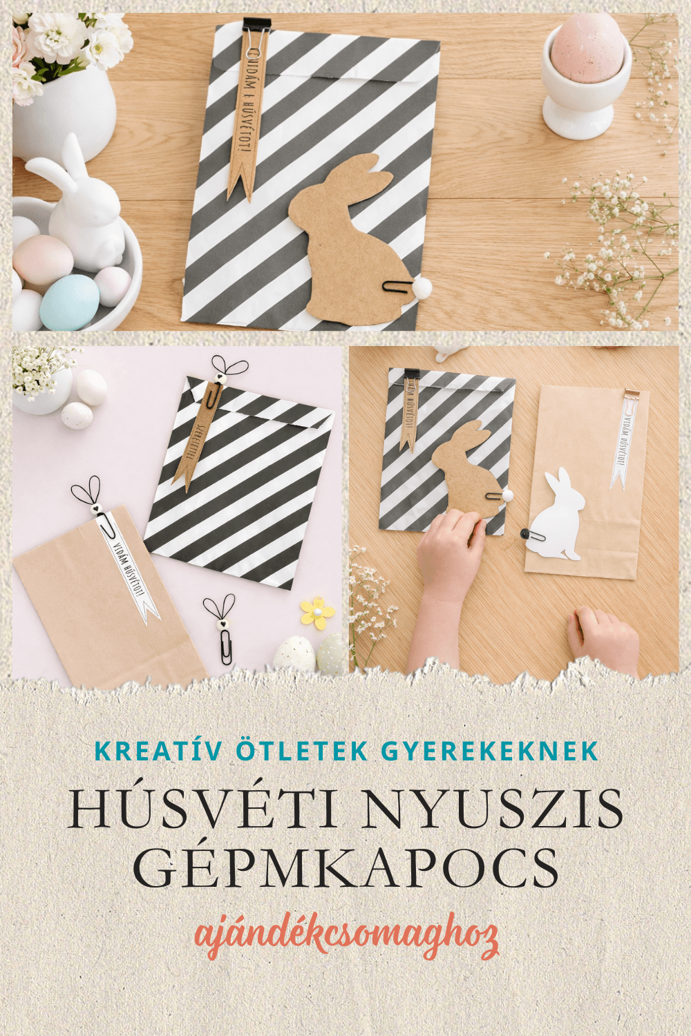 KREATÍV ÖTLETEK GYEREKEKNEK – NYUSZIS GÉMKAPOCS HÚSVÉTI AJÁNDÉKCSOMAGHOZ