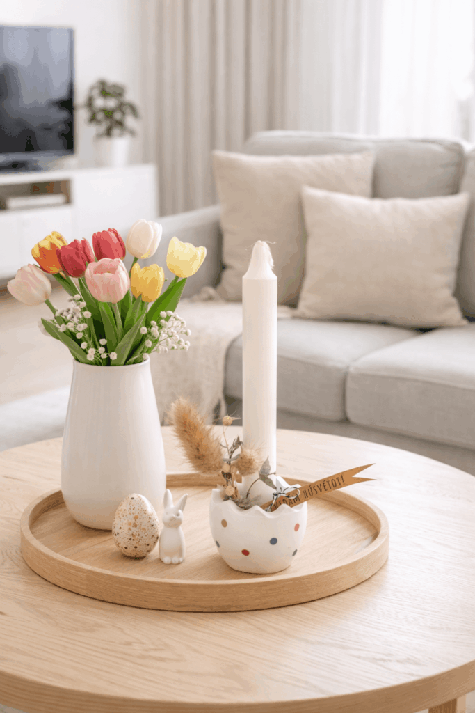 UV DTF tojás gyertyatartó a modern húsvéti asztaldísz