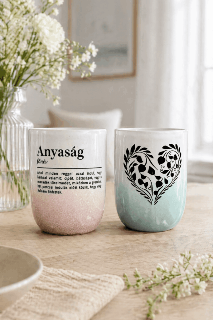 ANYÁK NAPI AJÁNDÉK BÖGRE – KÉSZÍTS EGYEDI POHARAT UV DTF FÓLIÁVAL