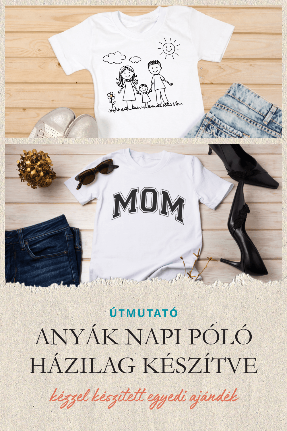 ANYÁK NAPI PÓLÓ HÁZILAG KÉSZÍTVE – EGYEDI AJÁNDÉK CRICUT MAKER ÉS JOY 2 VÁGÓGÉPPEL