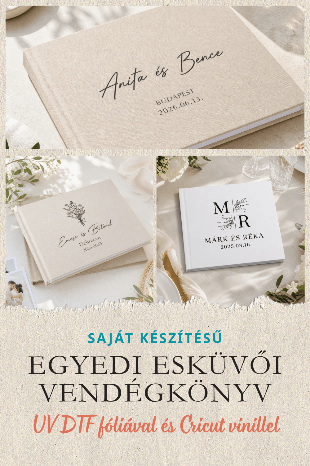 EGYEDI ESKÜVŐI VENDÉGKÖNYV HÁZILAG