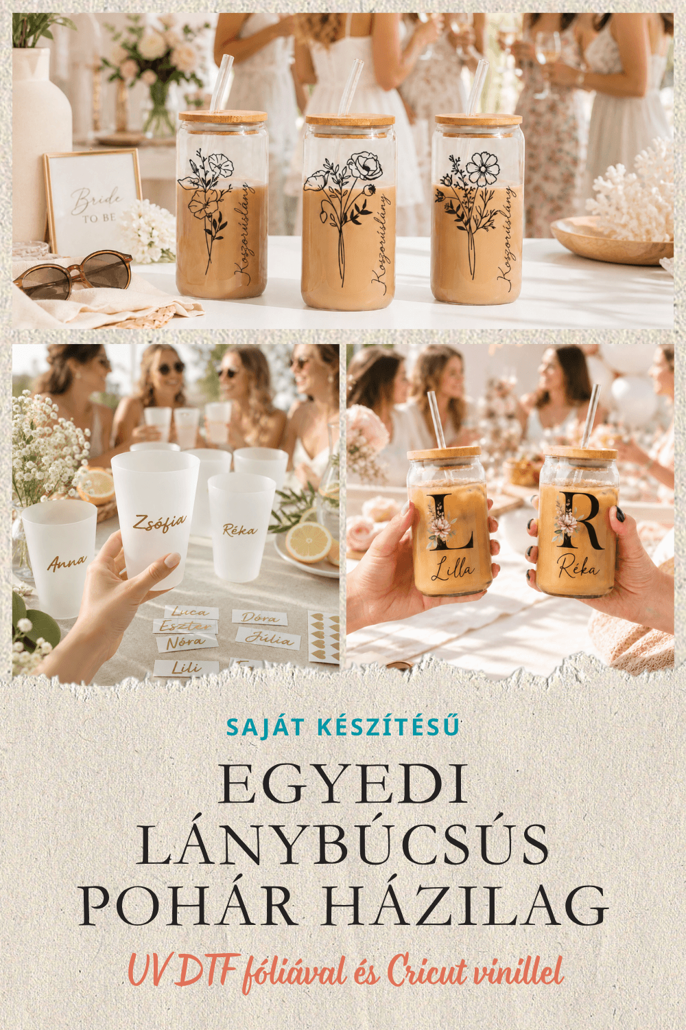 EGYEDI LÁNYBÚCSÚS POHÁR HÁZILAG – KEZDŐBARÁT DIY A TÖKÉLETES AJÁNDÉK SZETTHEZ
